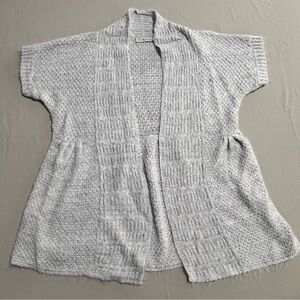 American Rag Gray Short Sleeve Open Front Knit Cardigan Sweater Size M So Soft